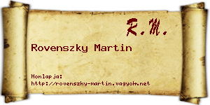 Rovenszky Martin névjegykártya