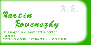 martin rovenszky business card